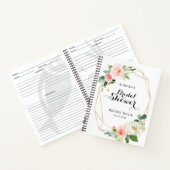 パステル赤面ピンクフローラブライダルシャワーレシピブック ノートブック (内部)