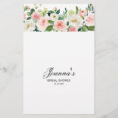 パステル赤面ピンクブライダルシャワーゲームゲットヒョー (裏面)