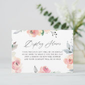 パステル赤面ピンクブライダルシャワーディスプレイシャワー エンクロージャーカード (スタンド正面)