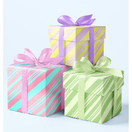 パステル赤面ピンクベビーブルーラベンダーグリーンイースター ラッピングペーパーシート