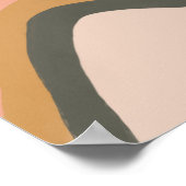 パステル赤面ピンクレインボーベッドルームホームデコール ポスター (角)