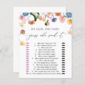 パステル赤面フローラブライダルシャワーゲーム (正面/裏面)