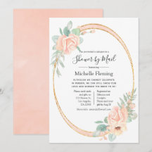 パステル赤面フローラベビー又はブライダルシャワーバイメール