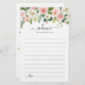 パステル赤面フローラボタニカルブライダルシャワーアドバイス (正面/裏面)