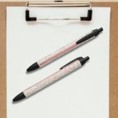 パステル赤面フローラ名前をカスタムするボタニカルプリント 黒ボールペン