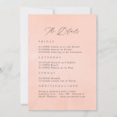 パステル赤面フローラ幾何学的バチェロレッテ週末 招待状 (裏面)