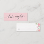 パステル赤面ブライダルシャワーデイトナイトジャールカード スキニー名刺 (正面/裏面)