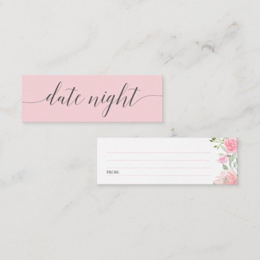 パステル赤面ブライダルシャワーデイトナイトジャールカード スキニー名刺 (正面/裏面)