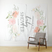 パステル赤面ベビーシャワー背景フォトブース タペストリー (インサイチュ(横))