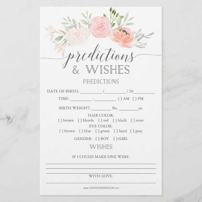 パステル赤面両面ベビーシャワーゲーム (正面)