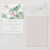 パステル赤面《植物》スイレンおむつラッフルベビーシャワー エンクロージャーカード (正面/裏面)
