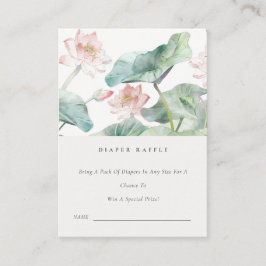 パステル赤面《植物》スイレンおむつラッフルベビーシャワー エンクロージャーカード