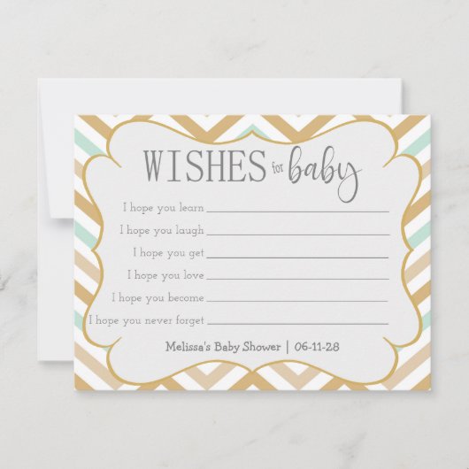パステル金ゴールドとグリーンジグザグジーベビーウィッシュ (正面)