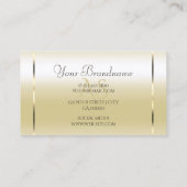 パステル金ゴールドクリームエフェクトスパークルダイヤモンドイニシャル 名刺 (裏面)