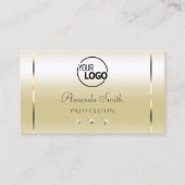 パステル金ゴールドクリームエフェクトスパークルダイヤモンド追加ロゴ 名刺 (正面)