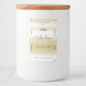 パステル金ゴールドクリーム製品ラベルのロゴとイニシャル フードラベル (正面)