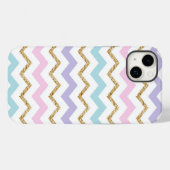 パステル金ゴールドグリッタージグザグパターン Case-Mate iPhoneケース (裏面 (横))