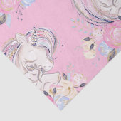 パステル金ゴールドグリッターユニコーンとベビーと花 薄葉紙 (詳細)