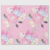 パステル金ゴールドグリッター花 ラッピングペーパー (フラット)