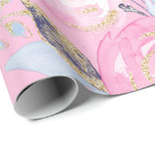 パステル金ゴールドグリッター花 ラッピングペーパー (ロールコーナー)