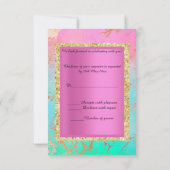 パステル金ゴールドピンク大理石エレガントCLASY出欠 招待状 (裏面)