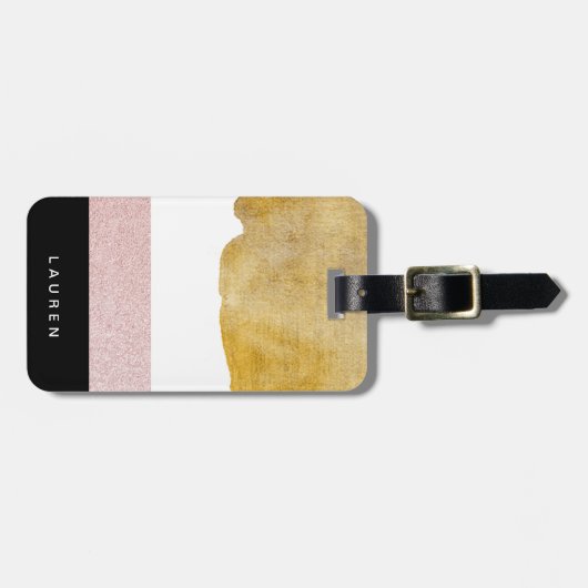 パステル金ゴールドモノグラムラゲージタグ ラゲッジタグ (正面横)