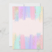 パステル金ゴールドレインボー1st誕生日パーティの招待状 招待状 (裏面)