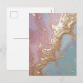 パステル金ゴールド大理石 シーズンポストカード (正面/裏面)