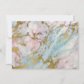 パステル金ゴールド抽象芸術大理石日付を保存 (裏面)