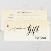 *~*パステル金ゴールド琥珀グリッタートレンディーギフトカード (正面/裏面)