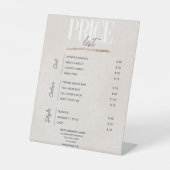 パステル金ゴールド美しいサロン価格表  台座サイン (正面)