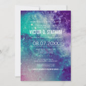 パステル銀河系バー(ユダヤ教の)バル・ミツバーパーティー招待状 招待状 (正面)