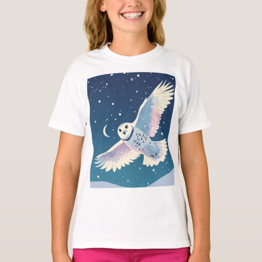 パステル銀河系フクロウ» Girls'Basic T-Shirt Tシャツ (正面)