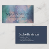 パステル銀河系&ネイビーブルーライター作家クリエイティブ 名刺 (正面/裏面)