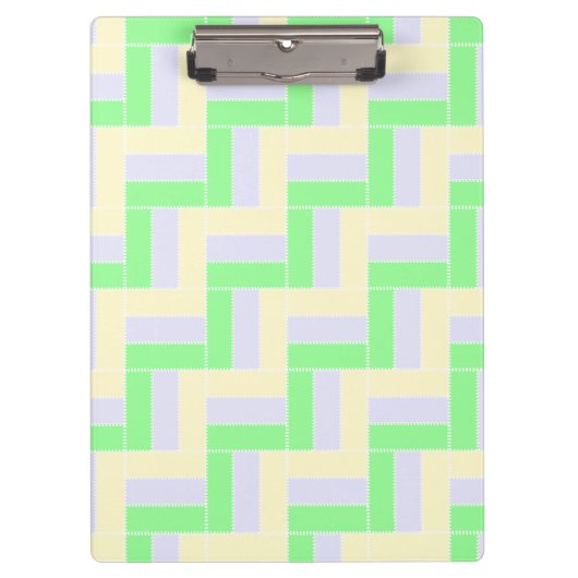 パステル長方形パターン白い破線 クリップボード (正面)