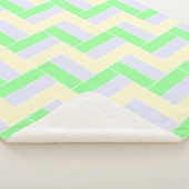 パステル長方形パターン白い破線 シェルパブランケット (3/4)