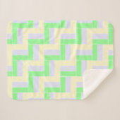 パステル長方形パターン白い破線 シェルパブランケット (正面(横))