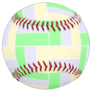 パステル長方形パターン白い破線 ソフトボール