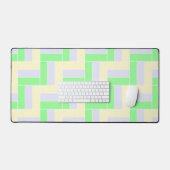 パステル長方形パターン白い破線 デスクマット (キーボード&マウス)
