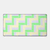 パステル長方形パターン白い破線 デスクマット (正面)