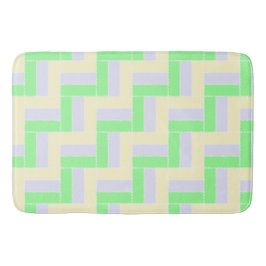 パステル長方形パターン白い破線 バスマット