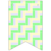 パステル長方形パターン白い破線 バンティングフラッグ (第3の旗)