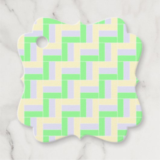 パステル長方形パターン白い破線 フェイバータグ (正面)