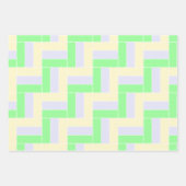 パステル長方形パターン白い破線 ラッピングペーパーシート (正面)