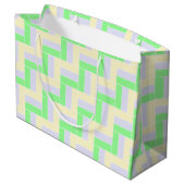 パステル長方形パターン白い破線 ラージペーパーバッグ (裏面アングル)
