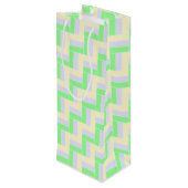 パステル長方形パターン白い破線 ワインギフトバッグ (裏面アングル)