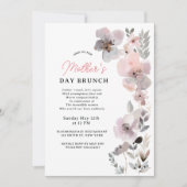 パステル開花ウォーターカラーボタニカルマザーズデイ 招待状 (正面)