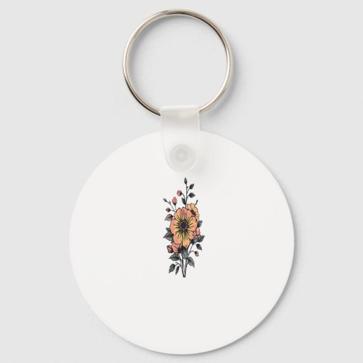 パステル開花シール キーホルダー (正面)