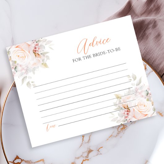 パステル開花ティーパーティーブライダルシャワーアドバイスカード