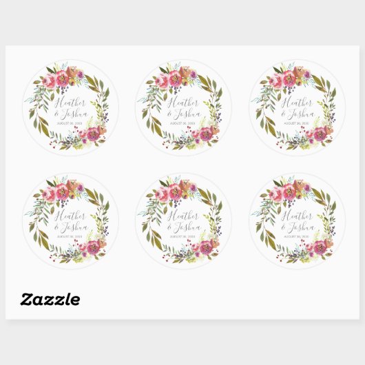 パステル開花ファンタジー結婚フローラ ラウンドシール (シート)